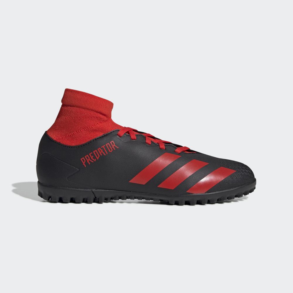 Adidas Predator 20.4 S Turf Hrvatska - Muške Tenisice Za Nogomet - Crne/Crvene (OXNAWR196)
